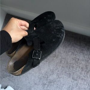 Birkenstock Black Suede Mules